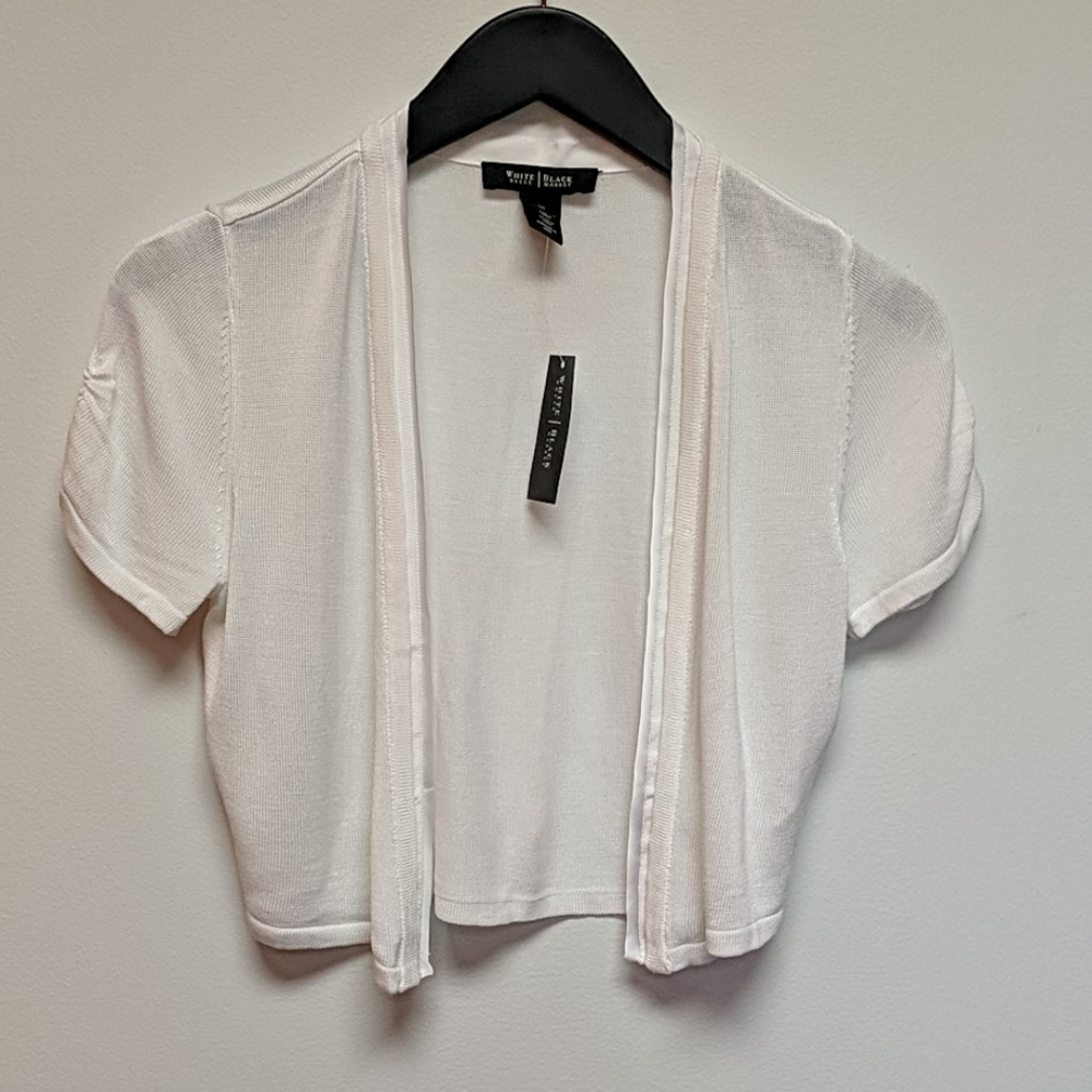 [WHBM] NWT delicate white shrug sz XS